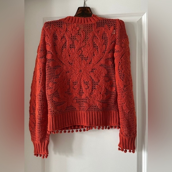 FARM Rio Red Crochet Knit Cardigan - Picture 5 of 10